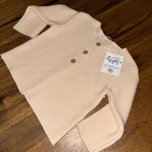 Cream Knit Cardigan with Wooden Buttons